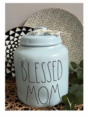 NEW Rae Dunn Blessed Mom Baby Blue Canister